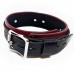 Tall Red Leather Collar - Lockable, 15" Adjustable